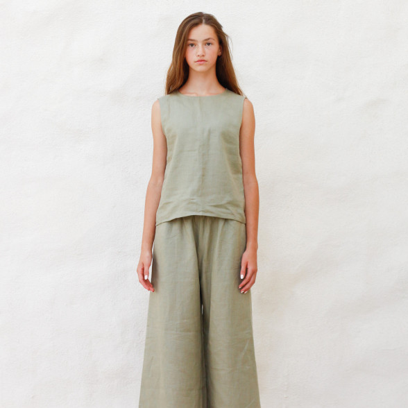 Sieviešu lina tops - haki