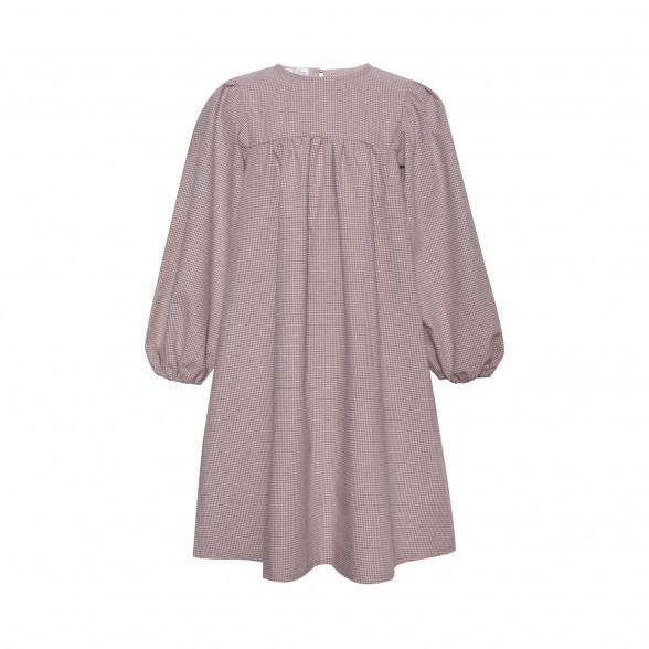 Rūtaina kleita ar balonveida piedurknēm