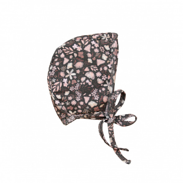 Organiskās trikotāžas cepurīte ar ziedu rakstu