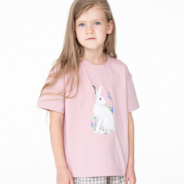 T-krekls ar truša apdruku - rozā